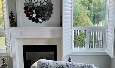 Living room with large windows